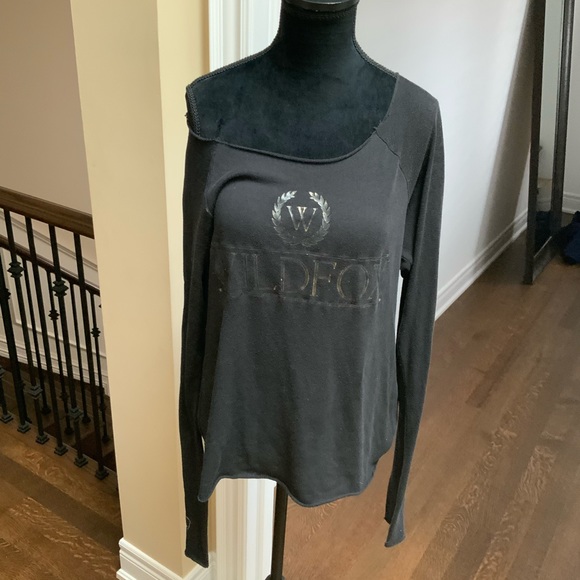 WILDFOX Baggy knit long sleeve Black boho Shirt Top women’s size small/Medium - Picture 8 of 11